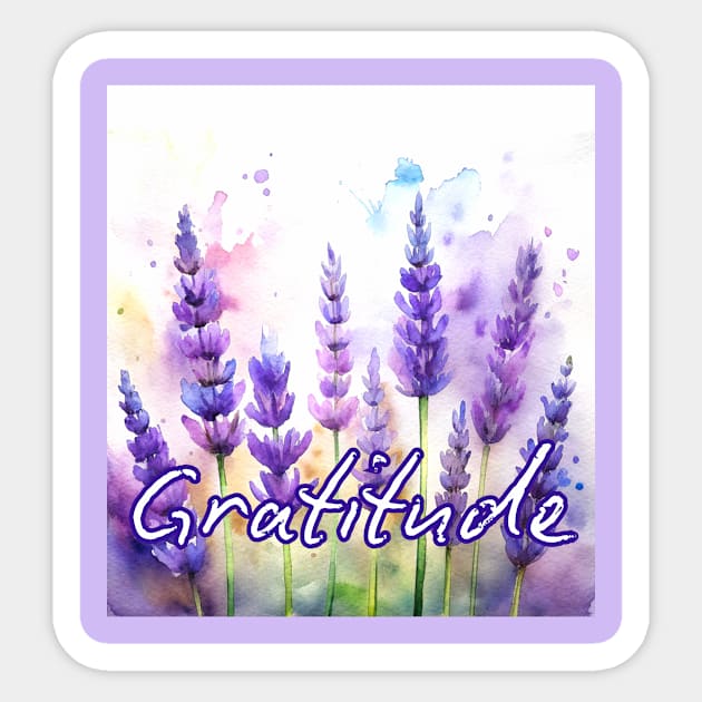 Gratitude Lavender Flowers Sticker by DonWillisJrArt